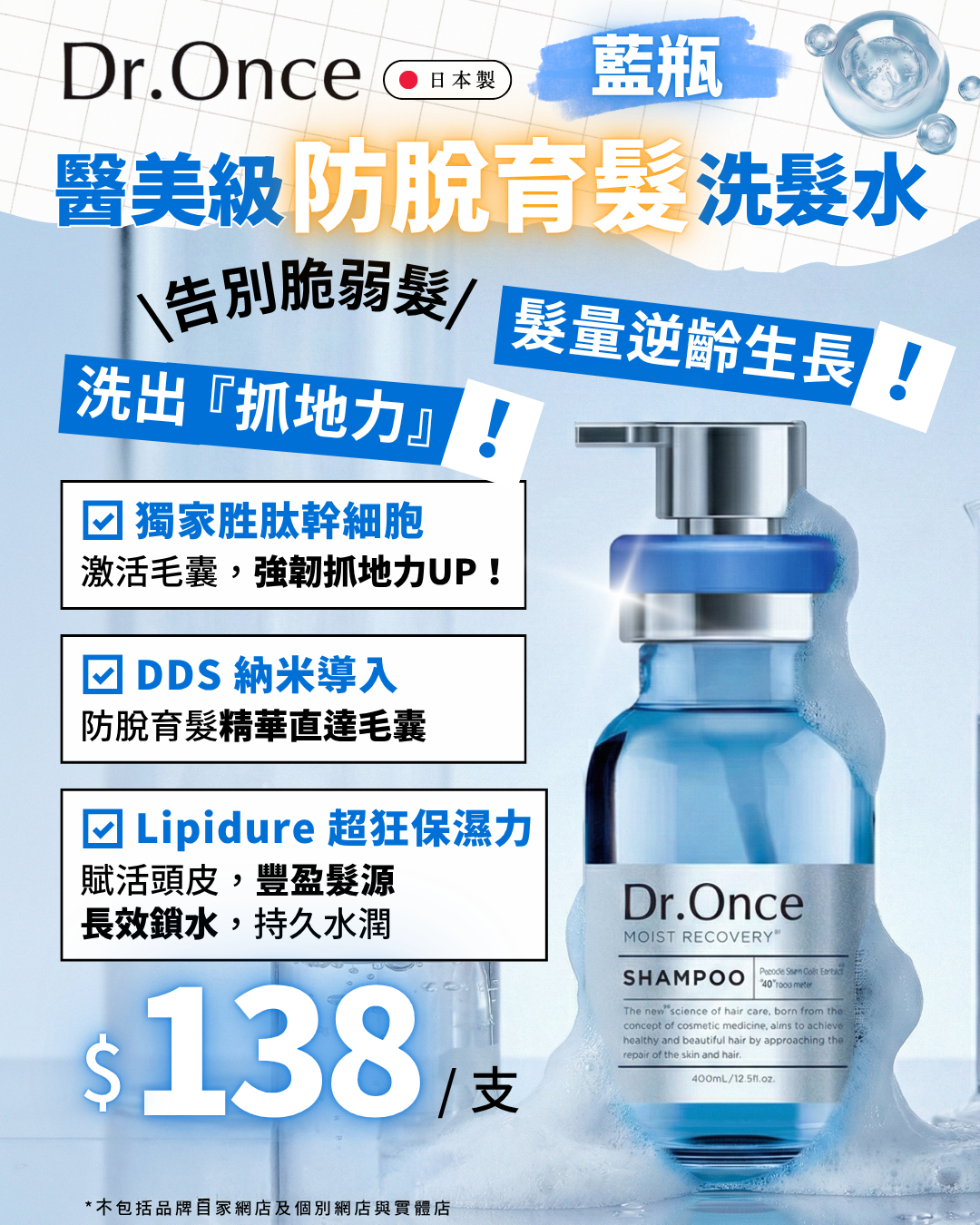 Dr.Once 醫美級防脫髮修護保濕洗頭水